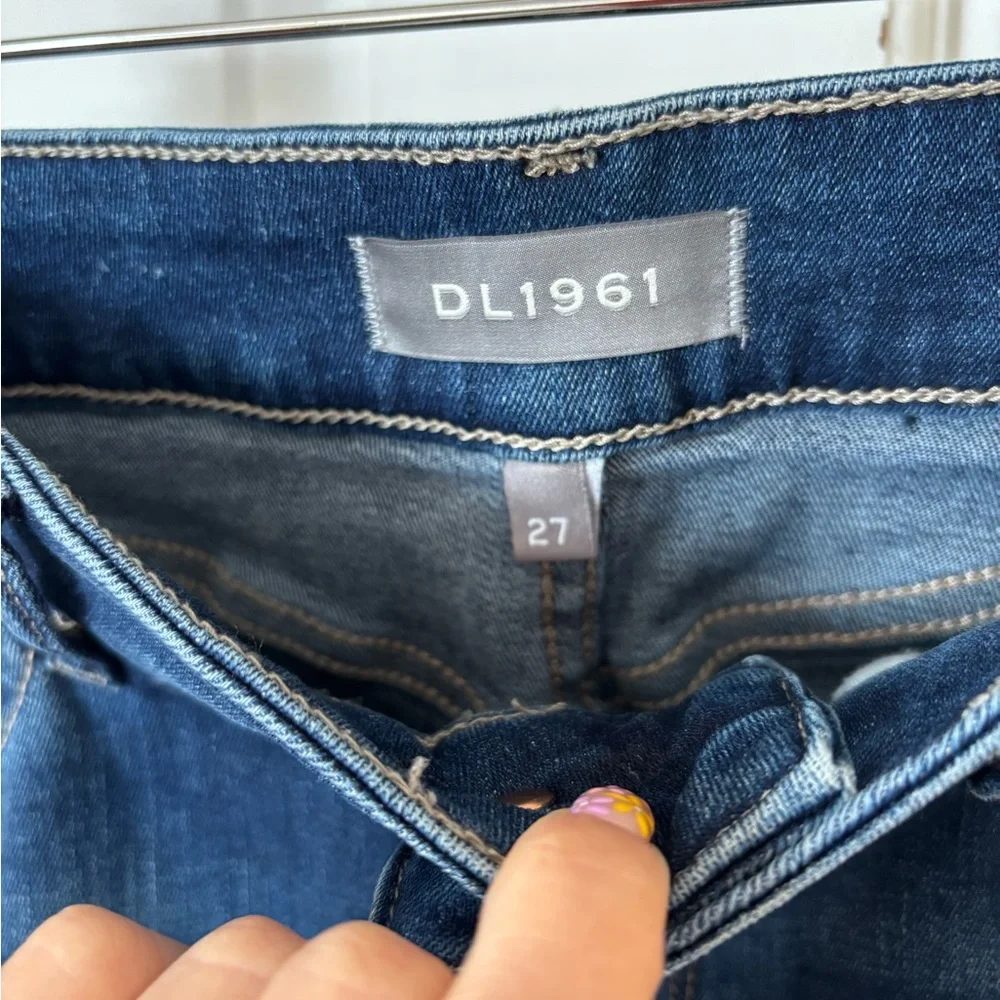 DL1961 Blue Flare Wide Leg Jeans with Stretch - Picture 2 of 3